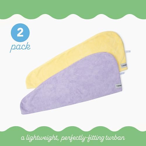 Turbie Twist Microfiber Hair Towel, Lilac & Lemon (2 Pack) - Image 3