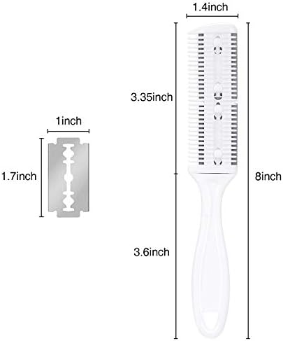 Maitys 3 Pcs Razor Combs for Hair Cutting with 10 Blades, White - Image 2