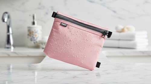 GOX Travel Toiletry Bag Carry On Zipper Pouch Cosmetic Kit Makeup Digital Bag Water Repellent Nylon (Pink) - Image 3