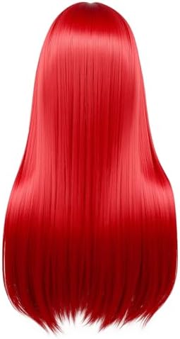 Long Red Staight Wig for Girls Middle Parting Wig for Kid Halloween Cosplay Wigs (Red/Straight) - Image 7