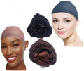Satin lined wig cap for moisture retention,Suitable For all hair types and porosity (1Brown/1Black) 2 Pack by Revealed+Pearl
