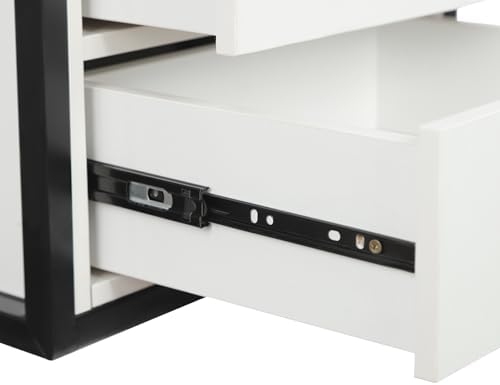 Wall Mount Styling Station,Salon Storage Station Cabinet with Drawers,Beauty Barber Salon Storage Organizer 2 Hair Dryer Holders for Hair Stylist,Barber Shop,Home (White,Black) - Image 5