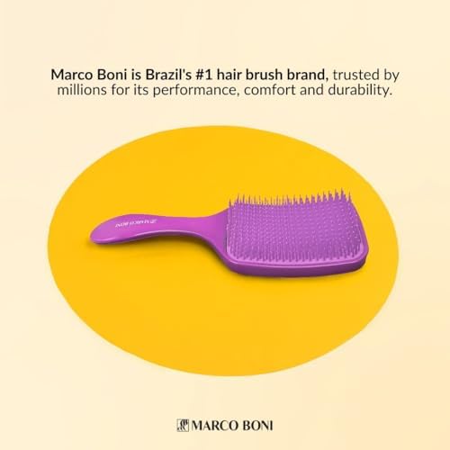 Marco Boni Free Flex Detangling Hair Brush, Flexible Hairbrush for Wet & Dry Hair, Pain-Free Detangler, Ergonomic Handle, All Hair Types, Lavender Pink - Image 4