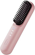 Cordless Hair Straightener Brush Portable Wireless Ceramic Hot Brush for Women USB-C Rechargeable Travel Straightener Negative Ion Anti-Frizz Fast Heating 4 Temperature Settings Auto Shut-Off (Pink) by Unknown