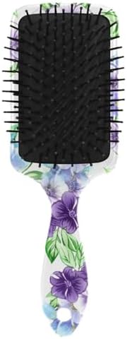 Purple Flowers Hair Brush, Soft Bristles Detangling Brush - Detangler Hairbrush Glides Through Tangles For All Hair Types (Wet Dry & Damaged Hair) - Image 2