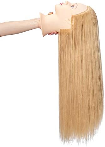 Hairingrid 26"-28" Mannequin Head Synthetic Fiber Hair Training Manikin - Image 5