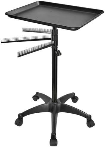 Salon Rolling Tray,Styling Tray Cart with 3pcs Hair Rack,Height Adjustable by JOSTZHXIN