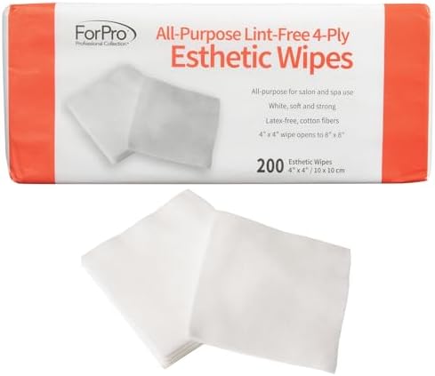 ForPro All-Purpose Lint-Free 4-Ply Esthetic Wipes, 200ct, 4"x4" by ForProProfessionalCollection