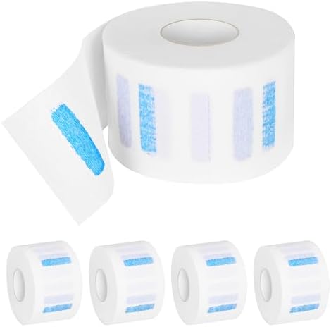 Disposable Barber Neck Paper with Hairdressing Accessory Tool - 5 Rolls & 500 Neck Strips, Barber Supplies by AIHOPESTO