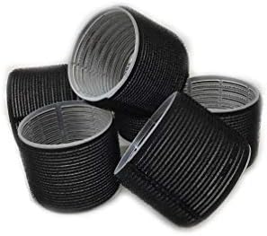 6 Pack Super Jumbo Self Grip Hair Rollers Pro Salon Hairdressing - Big Curlers Create Volume For Long Hair (Black) by THE+UM24