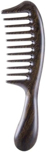 Louise Maelys Black Sandalwood Wide Tooth Comb For Curly Hair by LouiseMaelys