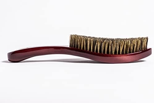 Original Curved 360 Wave Brush, MED-SOFT 100% Boar Bristle, Royal Burgundy - Image 2