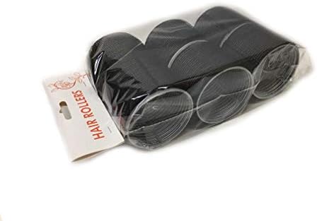 6 Pack Super Jumbo Self Grip Hair Rollers Pro Salon Hairdressing - Big Curlers Create Volume For Long Hair (Black) - Image 2