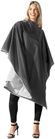 Betty Dain Reversi Reversible Coloring Cape, 50" x 60", Silver/Black - Image 2