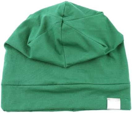 Kids Beanie Sleep Hats Bonnet Silky Lined Satin Bonnet with Elastic Band Child Curly Frizzy Hair Cover(Forest Green) - Image 4