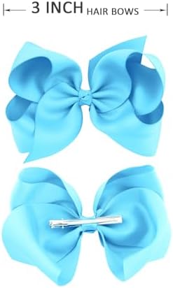 3 Inch Pink Hair Bow Clips for Girls - Set of 2 - Image 3