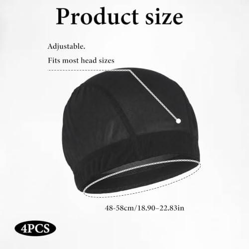 4pcs Wig Grip Cap, Satin Lined Wig Cap - Image 2