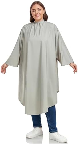 Professional Barber & Salon Cape with Sleeves | Large Hair & Water Repellent Cutting Cape with Adjustable Snaps by PERFEHAIR