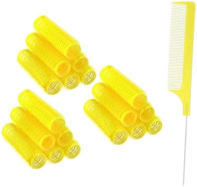ZMD 18Pcs Self Grip Small Hair Curlers, Plastic Heatless Salon Dressing Rollers DIY Curly Hair Accessories for Women Girls Short Medium Hair (0.8 x 2.4 Inch) by ZMD