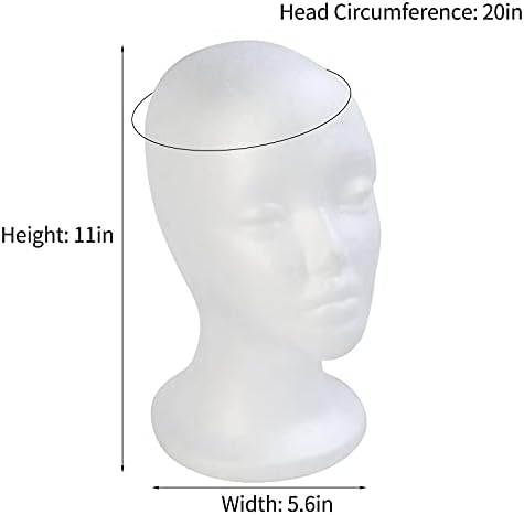 BALABALA 3 Pcs Foam Wig Head, Female Styrofoam Mannequin Hairpieces Stand Holder Cosmetics Model Head Wig Display for Style, Model, Display Hair, Hats, Hairpieces, Mask , Salon and Travel - Image 2