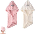 Ultra Absorbent Fast-Drying Hair Turban, Thickened Coral Fleece (Pink+Beige) by Unknown