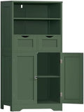 Iwell Bathroom Storage Cabinet with Adjustable Shelf, Storage Cabinet with Doors, Kitchen Pantry Storage Cabinets, Cupboard, for Living Room, Dining Room, Entryway, Green by IWELL