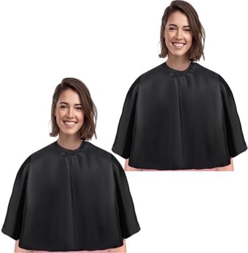 Short Barber Cape,Salon Apron for Hair Cutting Dye Coloring,Black by YELEGAI