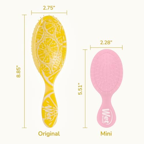 Wet Brush Original Detangler, Lemon (Tutti Fruitti), Ultra-Soft IntelliFlex Bristles Glide Through Tangles, Detangling Hair Brush, All Hair Types (Wet & Dry), Women & Men, Limited Edition - Image 6