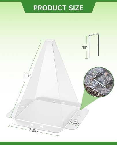 10 Pack Garden Cloches,Clear Reusable Plant Bell Covers,7.8"x11" - Image 2