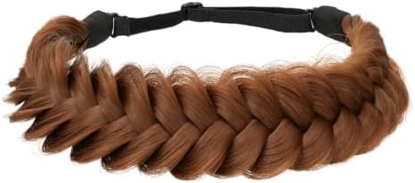 Synthetic Hair Braided Headband Classic Wide Strands Wedding Disorderly Fluffy Braids Wig Band Women Beauty Accessory - Image 2