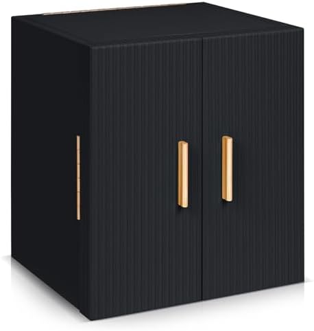 Dajasan Large Jewelry Box for Women, Jewelry Organizer Box with 3 Drawers, Jewelry Storage Organizer with Mirror for Necklace Ring Bracelet Watch, Gift Idea, 8.7 x 7.5 x 9.8 Inches (Black) by DAJASAN