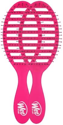 Wet Brush Speed Dry Detangler (Pink)- Ergonomic, Heat Flex Bristles, Blow Dry, Detangling Knots, Snag-Free, Anti-Static Brush for All Hair Type (Pack of 2) by WetBrush