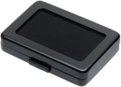 Glass Top Loose Diamond or Gemstone Display Box Case Holder Show Container Metal (Black Large Rectangle) by JewelryBox
