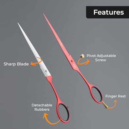 The Cut Factory- 6.5” Professional Hair Scissors - High Carbon 420 Stainless Steel Hair Cutting Scissors, Ultra-Sharp Barber Shears for Salon & Home (PINK) - Image 3