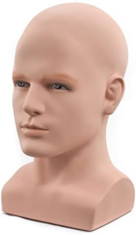 FanLin Male Mannequin Head Professional Manikin Head for Display Wigs Hats Headphone Mask Sunglasses Jewelry and Scravat Display Stand (Skin color) - Image 3