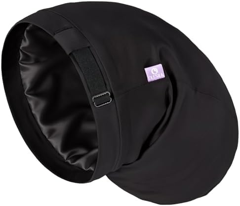 OLESILK Silk Sleep Bonnet for Curly & Long Hair, Adjustable Night Cap by OLESILK