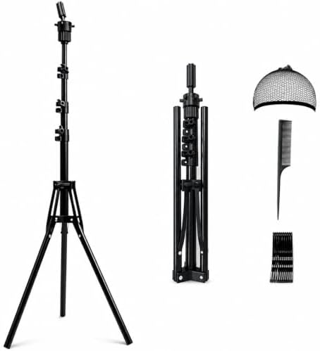 Mannequin Head Tripod Wig Stand: Tall Adjustable Stable Stand 20-61 Inch by WEDIOU