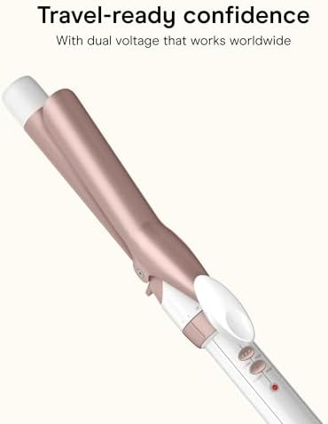 Conair Curling Iron, Double Ceramic, 1" Barrel, White/Rose Gold - Image 6
