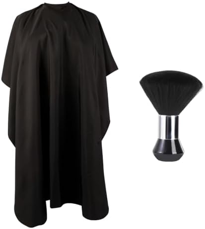 Barber Cape for Hair Cutting Dye Color, with Neck Duster Brush by YELEGAI