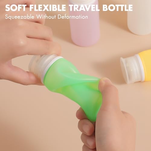 Muslish 21 Pack Leak Proof Silicone Travel Bottles Set, TSA Approved Containers for Toiletries, Travel Size Accessories and Shampoo Conditioner Bottles with Toiletry Bag (BPA Free) - Image 2