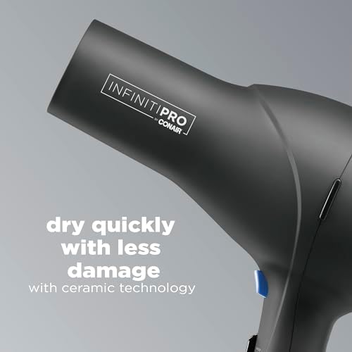 Infiniti PRO CONAIR Hair Dryer with Diffuser,Professional AC Motor,Tourmaline Ceramic Technology Blow Dryer,Includes Concentrator and Blowout Brush,Amazon Exclusive,Gray,(Pack of 4) - Image 2