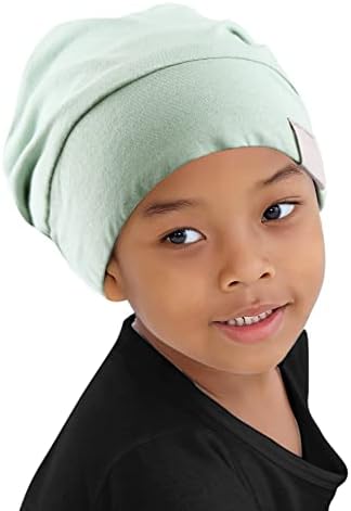 Kids Beanie Sleep Hats Bonnet for Child Curly Frizzy Hair Daily by ELIHAIR