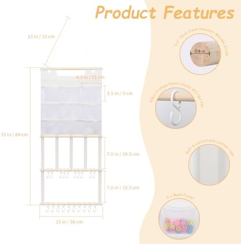 Munzong Leather Headband Holder, Bows Organizer for Girls Wall Hanging - Image 3