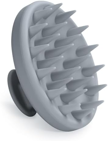 Meartchy Silicone Scalp Massager, Scalp Scrubber for Hair Growth with Soft Bristles, Scalp Exfoliator Brush Dandruff Removal Shampoo Brush for Wet Dry Scalp Care (Grey) by Meartchy