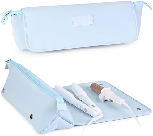 BAREFOOT CARIBOU Hair Tools Travel Bag and Heat Resistant Mat 17"(BabyBlue) by BAREFOOTCARIBOU