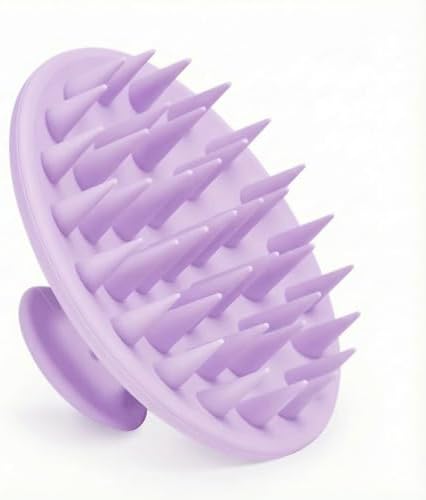 Silicone Scalp Massager Shampoo Brush, Scalp Brush for Hair Growth & Dandruff Removal, Hair Scrubber Scalp Stimulator Exfoliator Brush with Soft Bristles for Wet Dry Scalp Care (Light Purple) by Meartchy