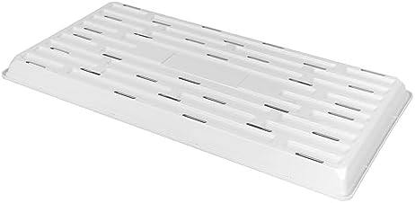 SUNPACK 10" x 20" Heavy Duty Shallow Plastic Seed Starting Tray, White, 1" (Pack of 30) - Lined with Drainage Holes for Excess Water and Aeration, Ideal for Greenhouses or Indoor Gardening - Image 2