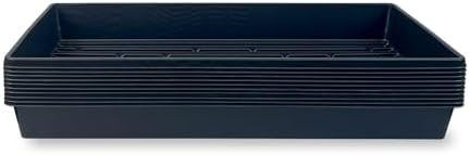 10 Plant Growing Trays (No Drain Holes) - 20" x 10" - Perfect Garden Seed Starter Grow Trays: for Seedlings, Indoor Gardening, Growing Microgreens, Wheatgrass & More - Soil or Hydroponic by Living+Whole+Foods