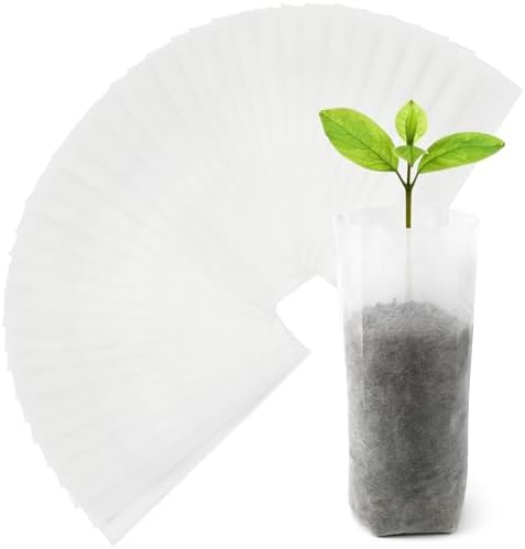 Augshy 100 Pcs Nursery Grow Bags, 7.5x13.5 Inch Non-Woven Fabric Grow Bags by Augshy