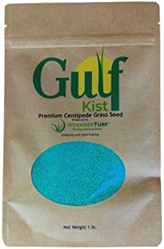 Centipede Grass Seed for a Dense Green Lawn, NO Mulch, 1 lb Coated Seeds, Sun and Moderate Shade Tolerant Lawn Seeding and Turf Patch Repair, Southern Southeast US, Low Fertilizer Low Maintenance by Gulf+Kist